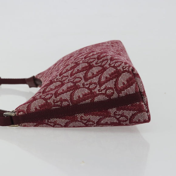 Christian Dior Trotter Canvas Accessory Pouch Red Silver Auth 191379SAV