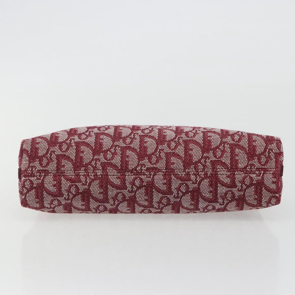 Christian Dior Trotter Canvas Accessory Pouch Red Silver Auth 191379SAV