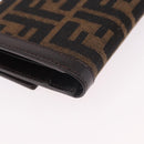 FENDI Zucca Canvas Wallet Black Brown Auth 191381V-15