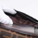 FENDI Zucca Canvas Wallet Black Brown Auth 191381V-20