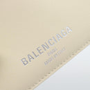 BALENCIAGA Fragment Case Leather Ivory Silver 810902 Auth 191382V-19