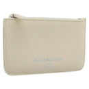 BALENCIAGA Fragment Case Leather Ivory Silver 810902 Auth 191382V-1