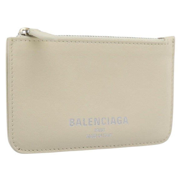 BALENCIAGA Fragment Case Leather Ivory Silver 810902 Auth 191382V