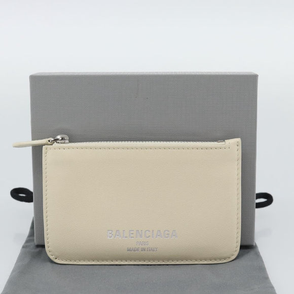 BALENCIAGA Fragment Case Leather Ivory Silver 810902 Auth 191382V