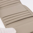 PRADA Compact Wallet Safiano Leather Gray Gold Auth 191383V-19