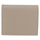 PRADA Compact Wallet Safiano Leather Gray Gold Auth 191383V-2