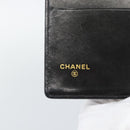 CHANEL COCO Mark Long Wallet Caviar Skin Black Gold CC Auth 191387V-17