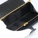 CHANEL COCO Mark Long Wallet Caviar Skin Black Gold CC Auth 191387V-10