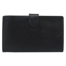 CHANEL COCO Mark Long Wallet Caviar Skin Black Gold CC Auth 191387V-2