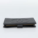 CHANEL COCO Mark Long Wallet Caviar Skin Black Gold CC Auth 191387V-5