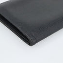 CHANEL COCO Mark Long Wallet Caviar Skin Black Gold CC Auth 191388-16