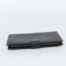CHANEL COCO Mark Long Wallet Caviar Skin Black Gold CC Auth 191388-5