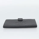 CHANEL COCO Mark Long Wallet Caviar Skin Black Gold CC Auth 191388-6