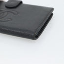 CHANEL COCO Mark Long Wallet Caviar Skin Black Gold CC Auth 191388-7