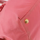 PRADA Ribbon Hand Bag Nylon Pink Gold Auth 191389A-8