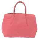 PRADA Ribbon Hand Bag Nylon Pink Gold Auth 191389A-2