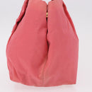 PRADA Ribbon Hand Bag Nylon Pink Gold Auth 191389A-3