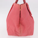 PRADA Ribbon Hand Bag Nylon Pink Gold Auth 191389A-4