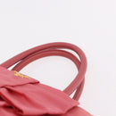 PRADA Ribbon Hand Bag Nylon Pink Gold Auth 191389A-14