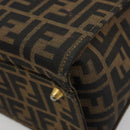 FENDI Zucca Canvas Vanity Hand Bag Black Brown Auth 191413-9