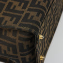 FENDI Zucca Canvas Vanity Hand Bag Black Brown Auth 191413-16