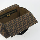 FENDI Zucca Canvas Vanity Hand Bag Black Brown Auth 191413-17