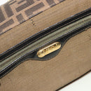 FENDI Zucca Canvas Vanity Hand Bag Black Brown Auth 191413-19