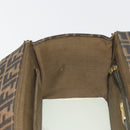FENDI Zucca Canvas Vanity Hand Bag Black Brown Auth 191413-21