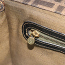 FENDI Zucca Canvas Vanity Hand Bag Black Brown Auth 191413-22