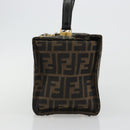 FENDI Zucca Canvas Vanity Hand Bag Black Brown Auth 191413-3