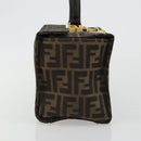 FENDI Zucca Canvas Vanity Hand Bag Black Brown Auth 191413-4