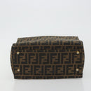 FENDI Zucca Canvas Vanity Hand Bag Black Brown Auth 191413-5