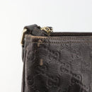 GUCCI GG Canvas Guccissima Bag Leather Dark Brown Gold 201538 Auth 191414-15