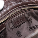 GUCCI GG Canvas Guccissima Bag Leather Dark Brown Gold 201538 Auth 191414-17