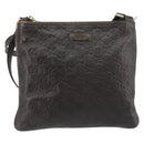GUCCI GG Canvas Guccissima Bag Leather Dark Brown Gold 201538 Auth 191414-2