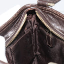 GUCCI GG Canvas Guccissima Bag Leather Dark Brown Gold 201538 Auth 191414-20