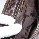 GUCCI GG Canvas Guccissima Bag Leather Dark Brown Gold 201538 Auth 191414-23
