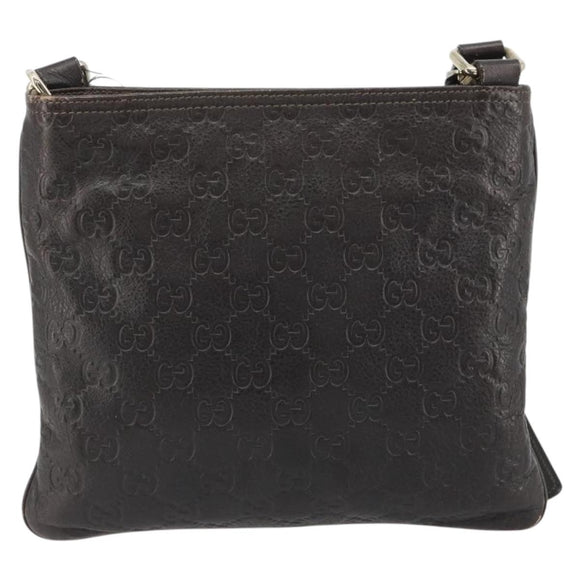 GUCCI GG Canvas Guccissima Bag Leather Dark Brown Gold 201538 Auth 191414
