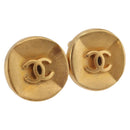 CHANEL COCO Mark Earring Metal Gold Tone CC Auth 191417-1