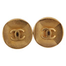 CHANEL COCO Mark Earring Metal Gold Tone CC Auth 191417-2