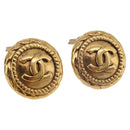 CHANEL COCO Mark Earring Metal Gold Tone CC Auth 191418V-1