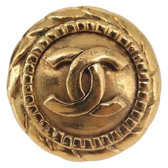 CHANEL COCO Mark Earring Metal Gold Tone CC Auth 191418V
