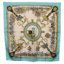 HERMES Carre 90 Scarf Silk Light Blue Auth 191431-1