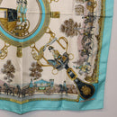 HERMES Carre 90 Scarf Silk Light Blue Auth 191431-10