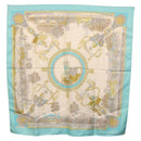 HERMES Carre 90 Scarf Silk Light Blue Auth 191431-15