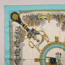 HERMES Carre 90 Scarf Silk Light Blue Auth 191431-2