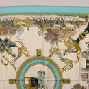 HERMES Carre 90 Scarf Silk Light Blue Auth 191431-3