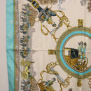 HERMES Carre 90 Scarf Silk Light Blue Auth 191431-5