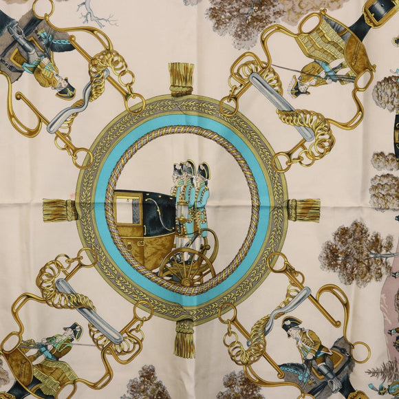 HERMES Carre 90 Scarf Silk Light Blue Auth 191431