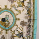 HERMES Carre 90 Scarf Silk Light Blue Auth 191431-7